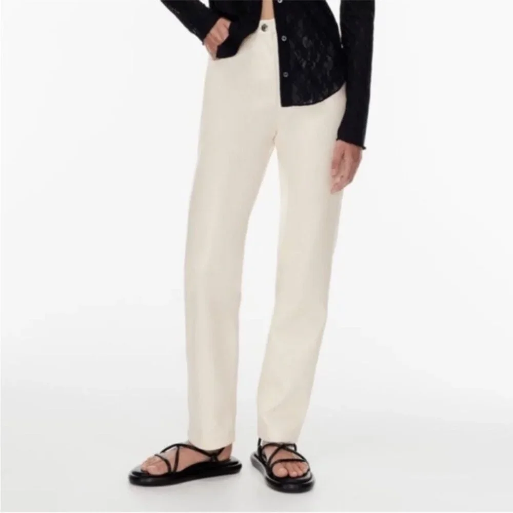 Aritzia Wilfred Melina Super High Rise Pants- faux Leather Size 8